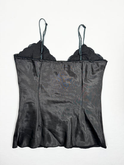 Satin Lace Up Front Cami