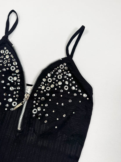 Studded Zipper Cami ♡ S