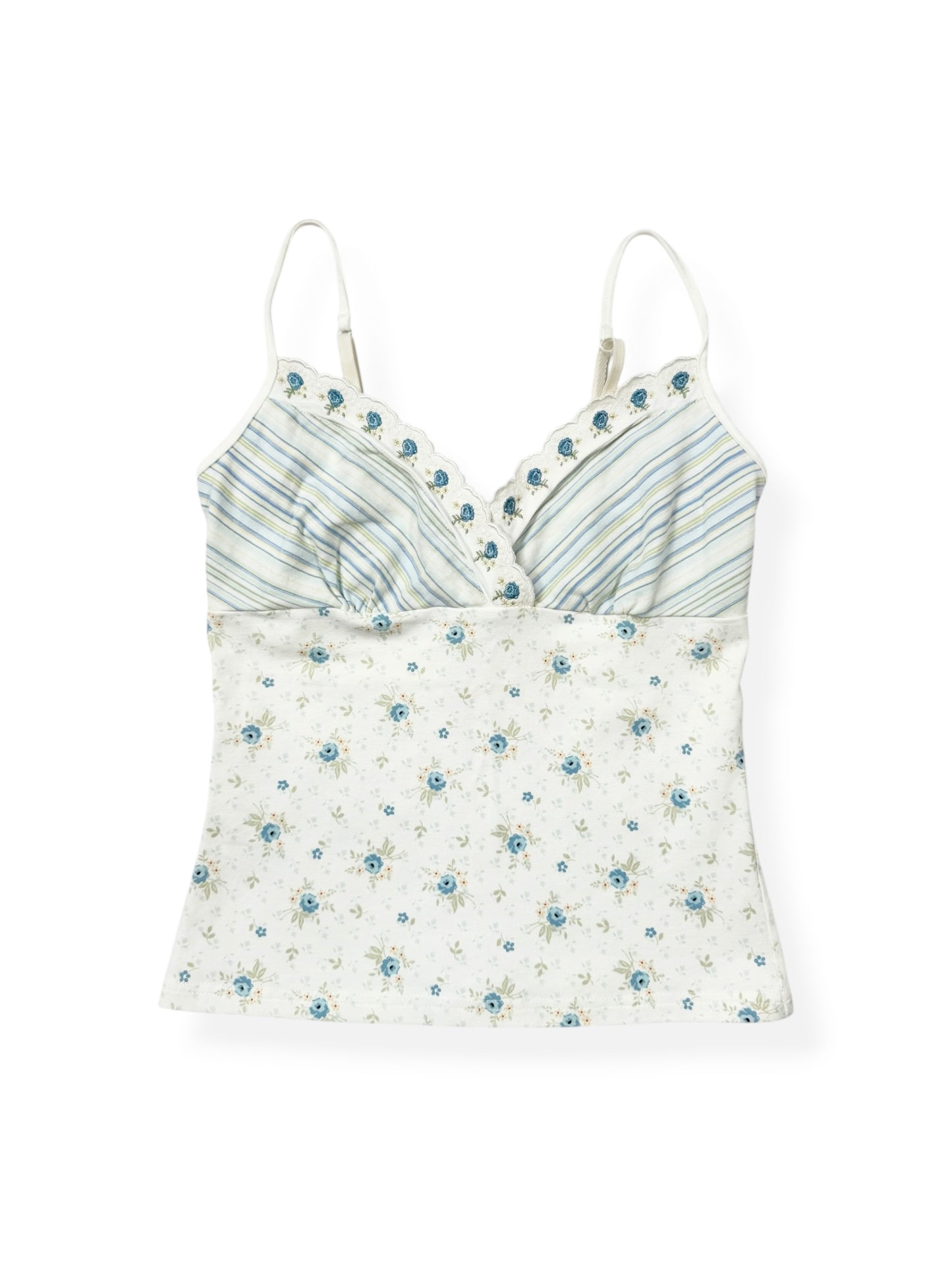 Express Blue Floral Striped Cami ♡ XS