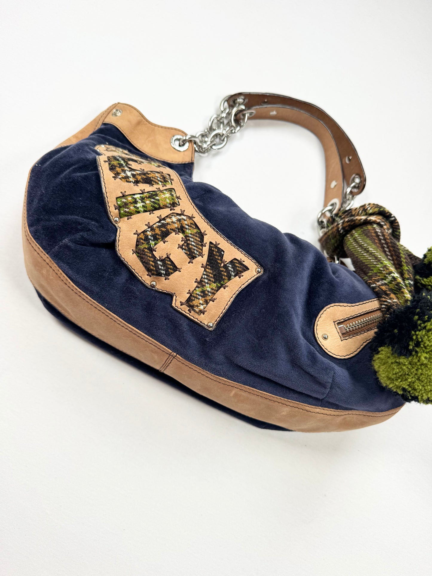 Juicy Couture Plaid Pom Pom Handbag ♡