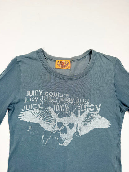 Juicy Couture Navy Skull Long Sleeved Top ♡ S