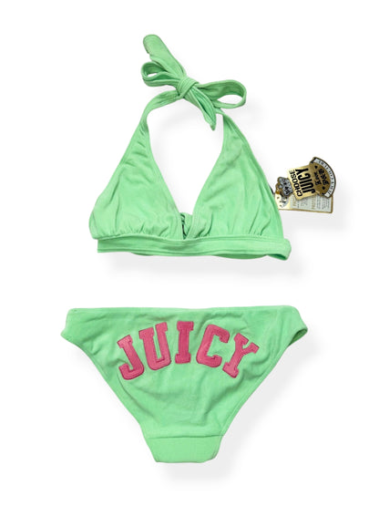 Juicy Couture Green & Pink Towelling Bikini ♡ M/L