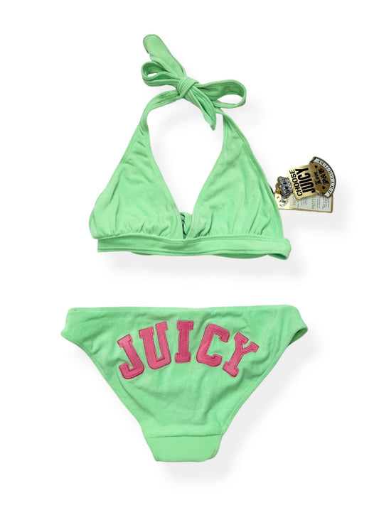 Juicy Couture Green & Pink Towelling Bikini ♡ M/L