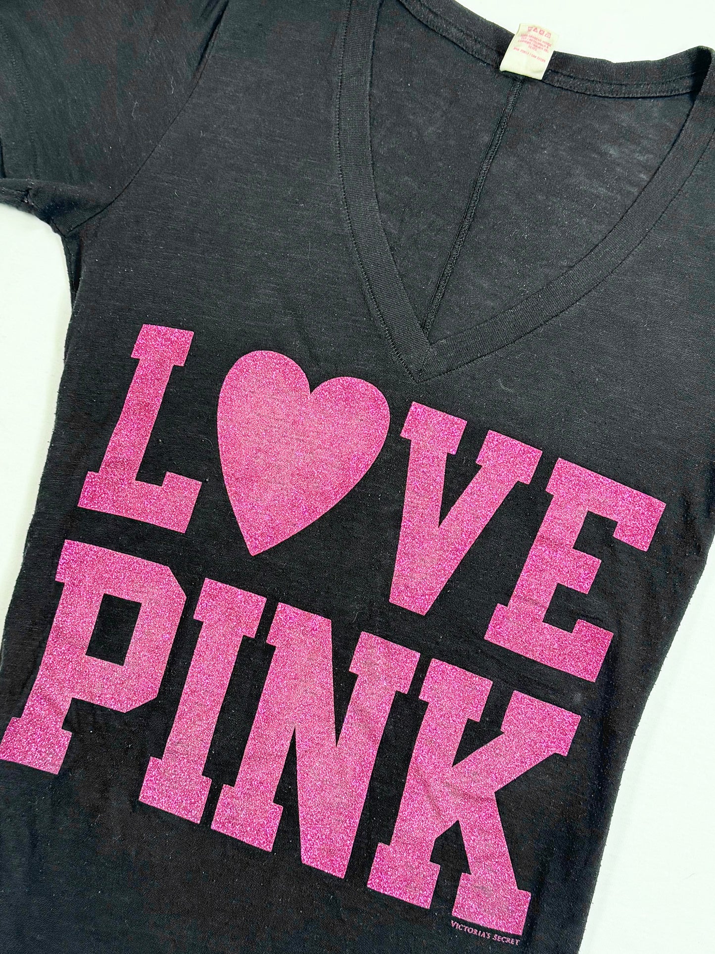 Love Pink Glitter Print Tee ♡ M