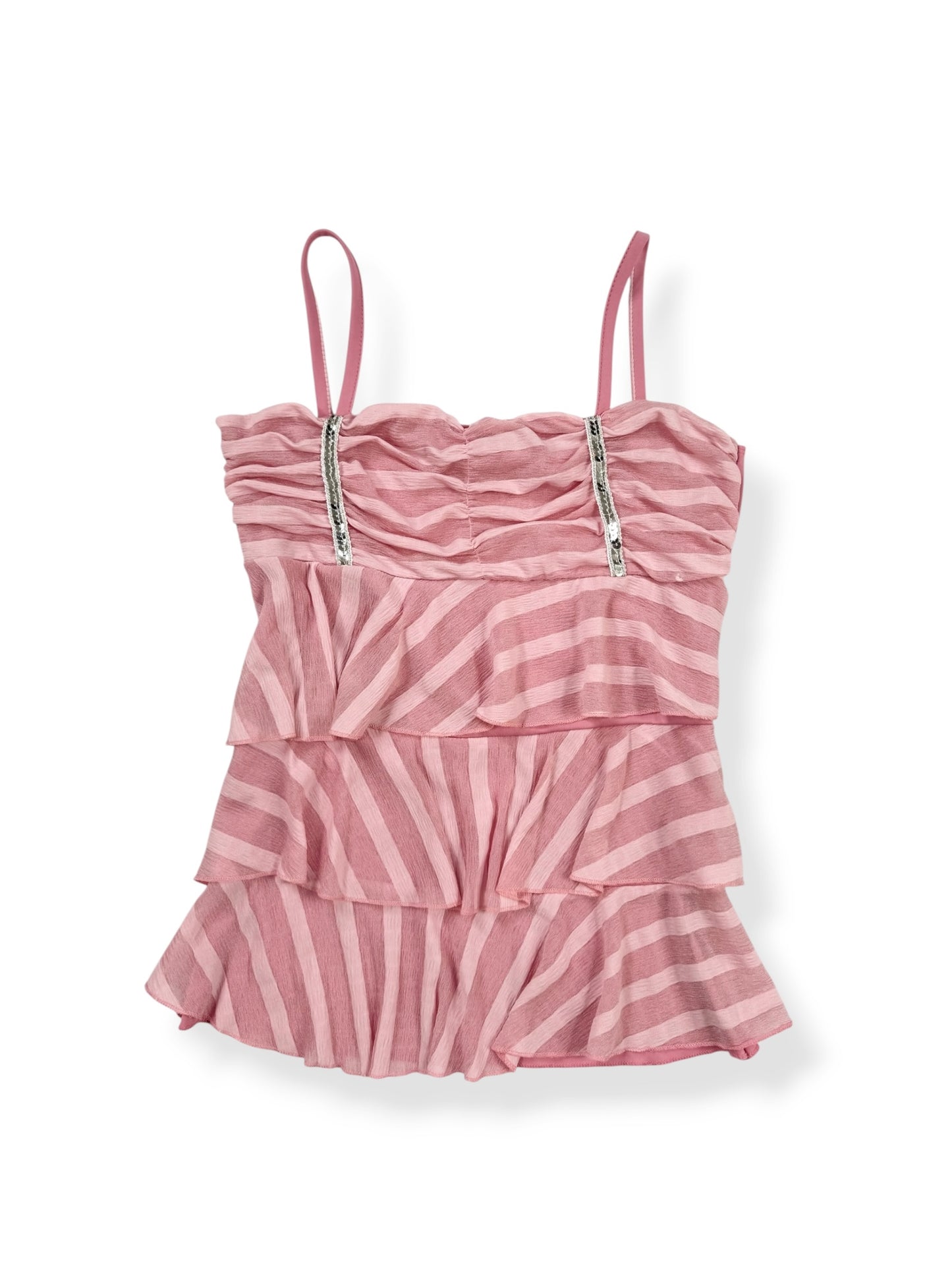 Pink Striped Tiered Cami ♡ S