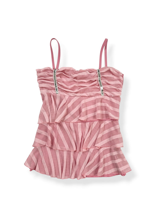 Pink Striped Tiered Cami ♡ S