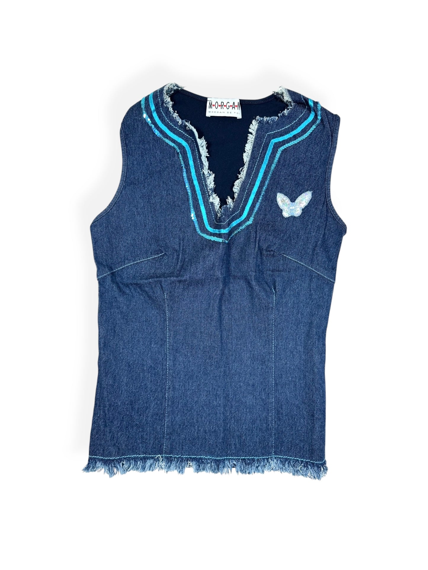 Morgan De Toi Denim Butterfly Tank ♡ Size XS