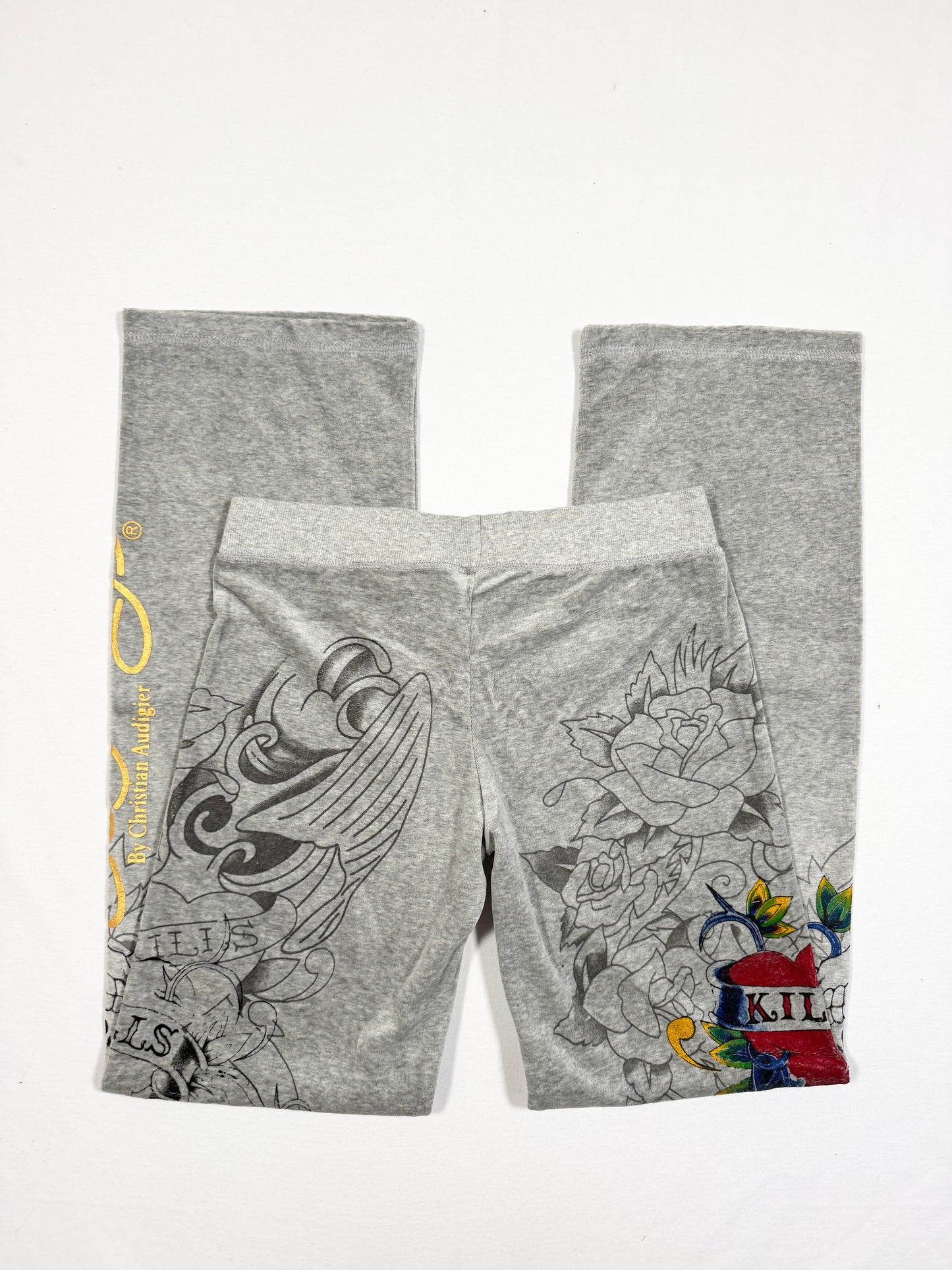 Ed Hardy Grey Velour Tracksuit ♡ Size M