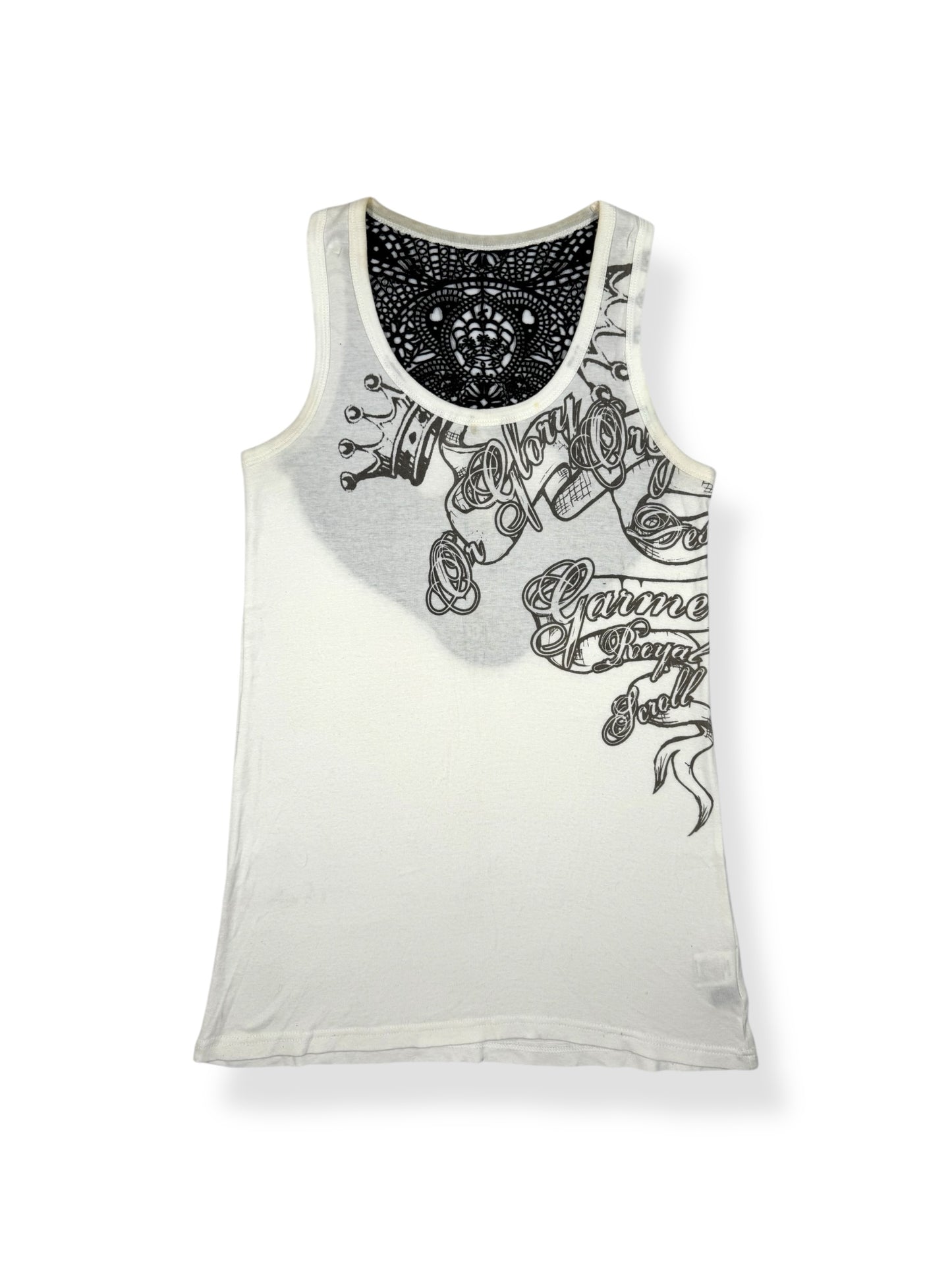 Skull Lace Back Tank ♡ Size L