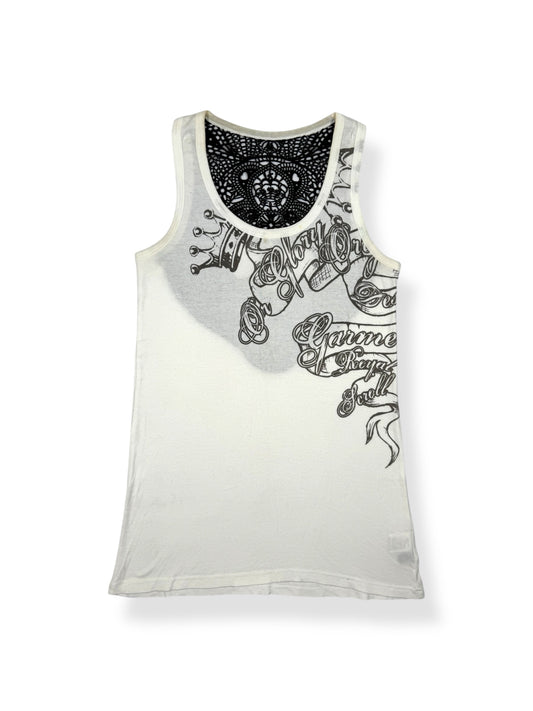 Skull Lace Back Tank ♡ Size L