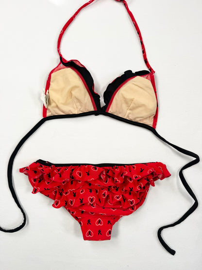 Playboy Red Monogram Diamanté Bikini ♡ XS