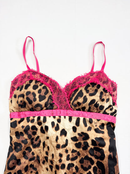 Leopard Print Pink Lace Cami ♡ S