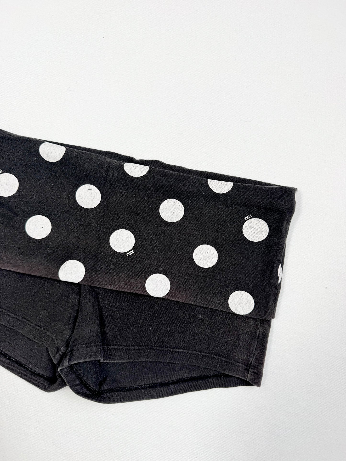 Polka Dot PINK Diamanté Fold Over Shorts ♡ XS
