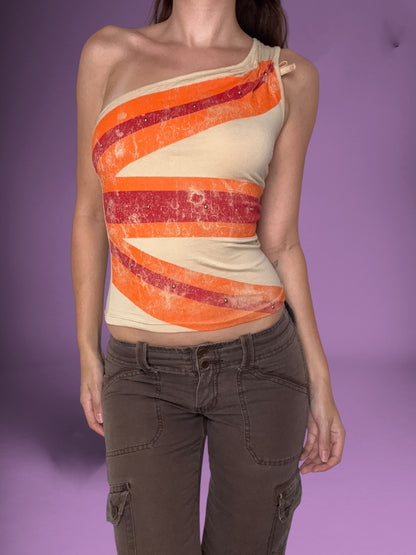 One Shoulder Union Jack Tank ♡  S