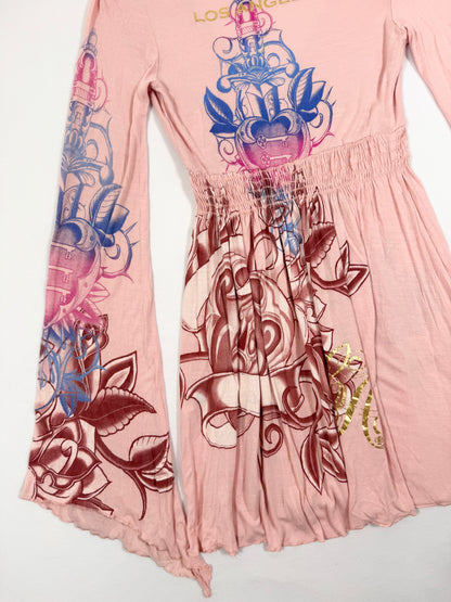 Christian Audigier Pink Mini Dress ♡ XS