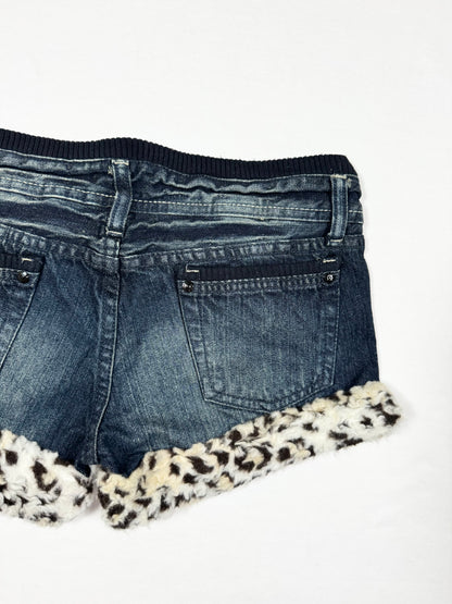 Leopard Fur Trim Shorts ♡ Size S