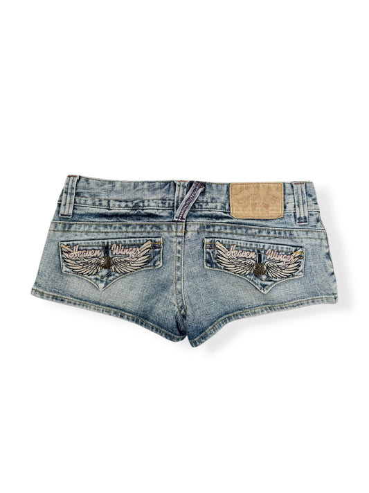 Heaven Wings Denim Mini Shorts ♡ S