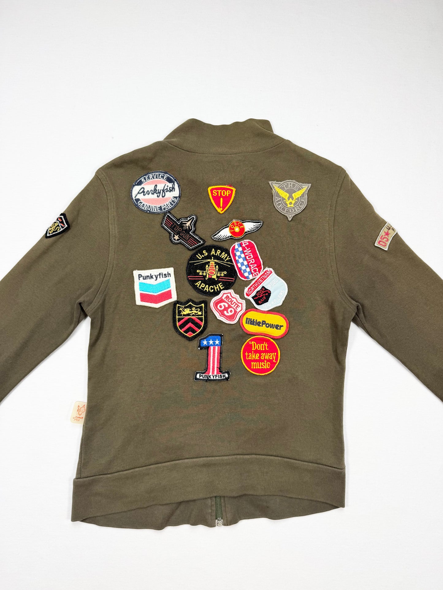 Punky Fish Patch Khaki Zip Up ♡ S
