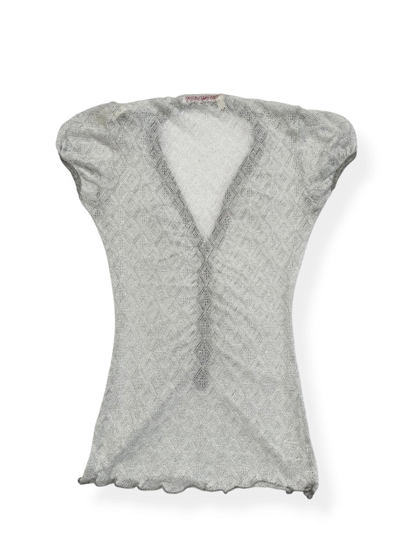 Miss Sixty Silver Glittery Tee ♡ S
