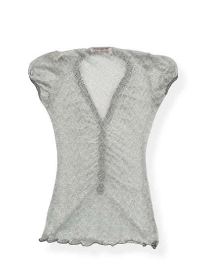 Miss Sixty Silver Glittery Tee ♡ S