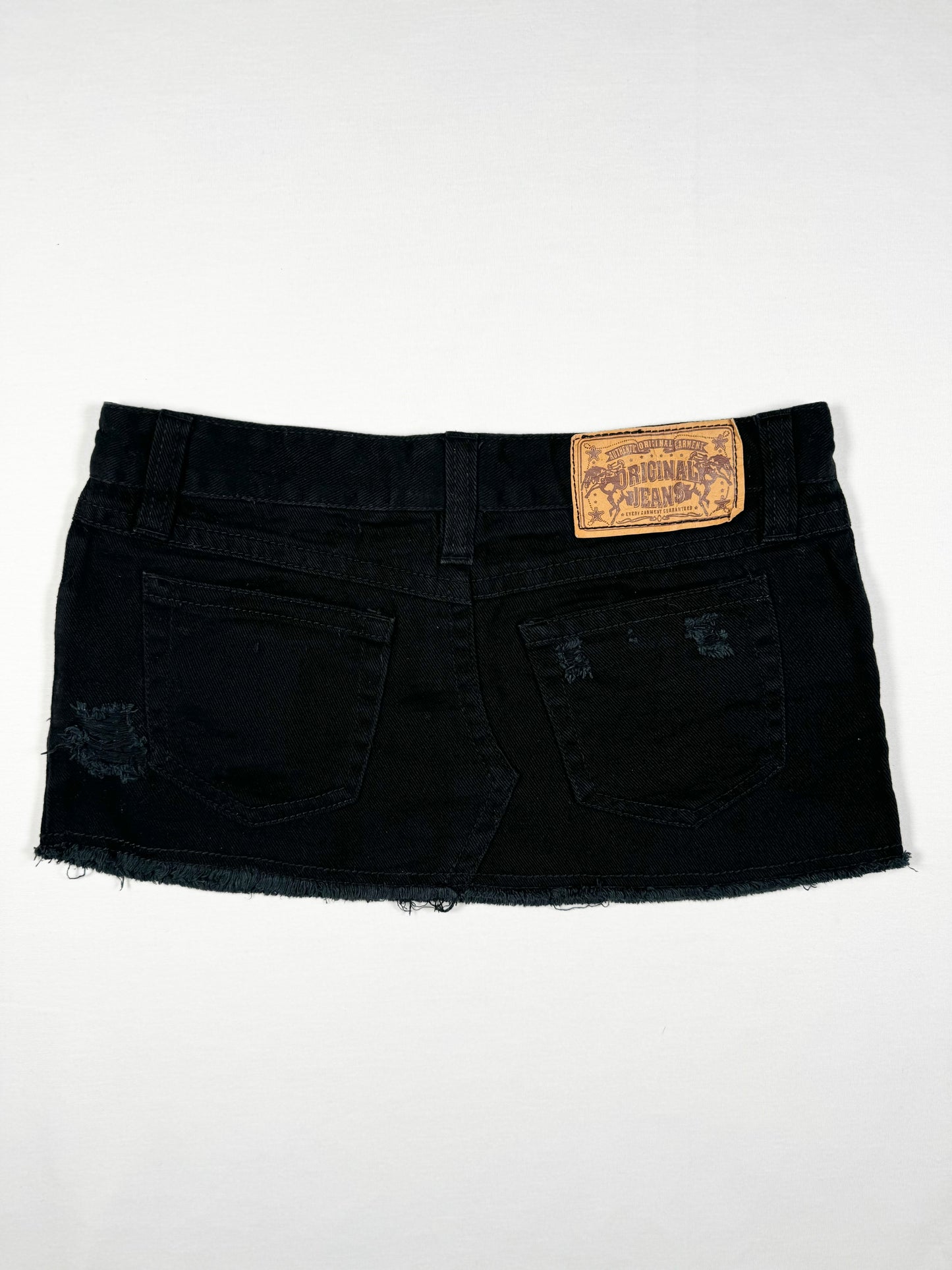 Black Denim Micro Skirt