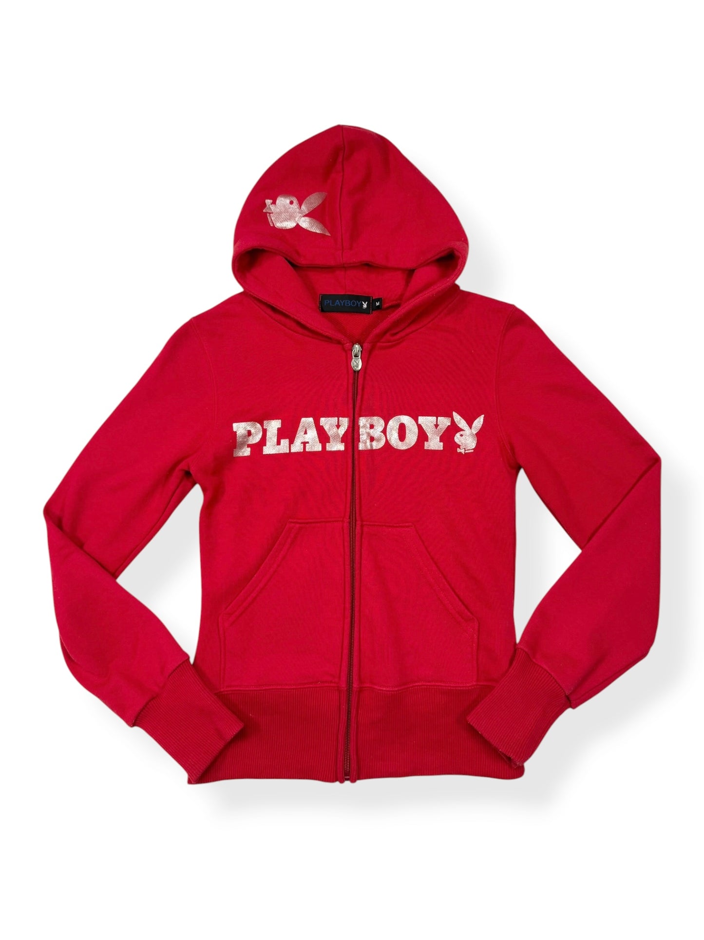 Red Playboy Zip Up Hoodie ♡ S