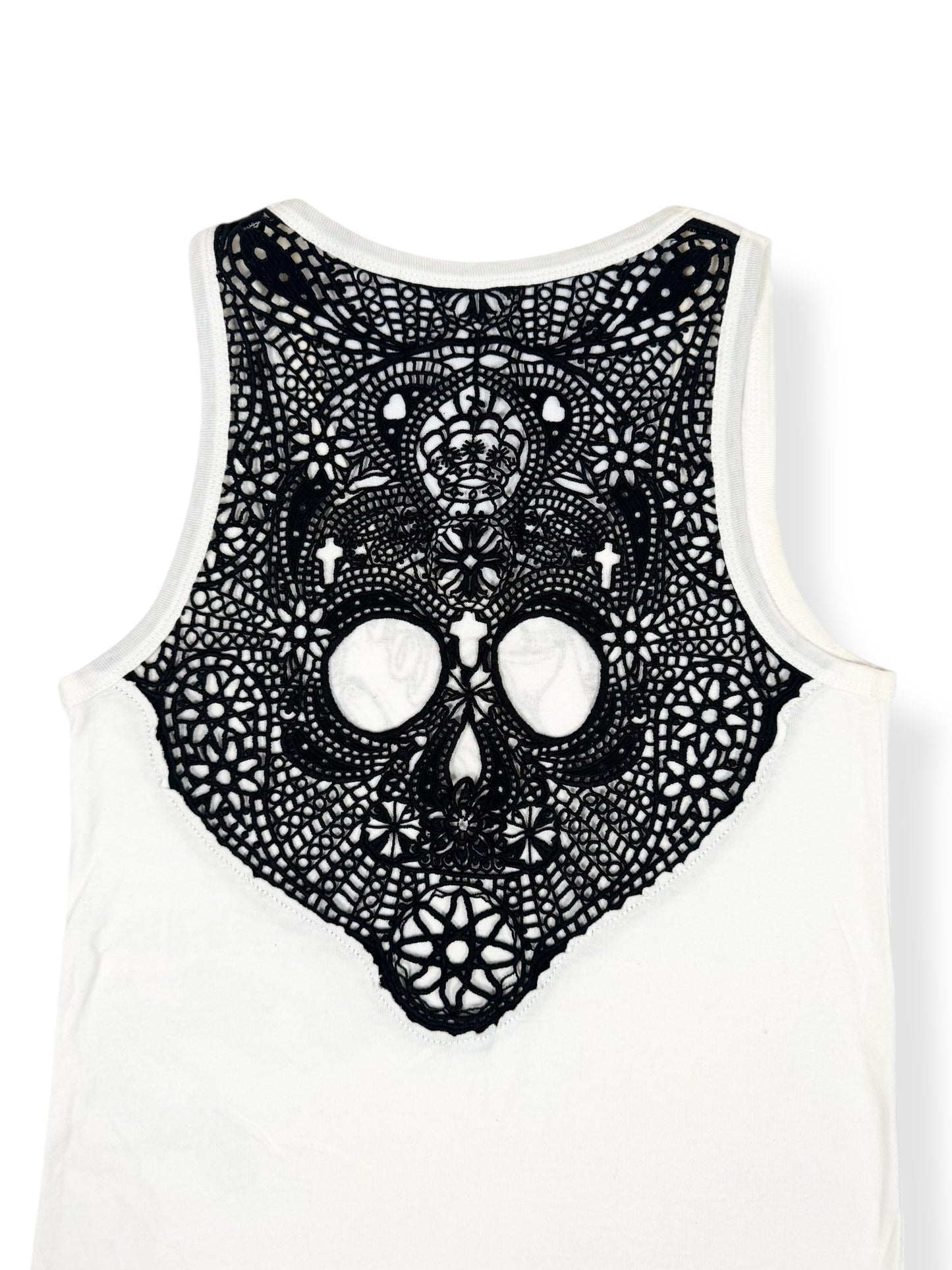 Skull Lace Back Tank ♡ Size L