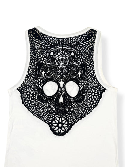 Skull Lace Back Tank ♡ Size L