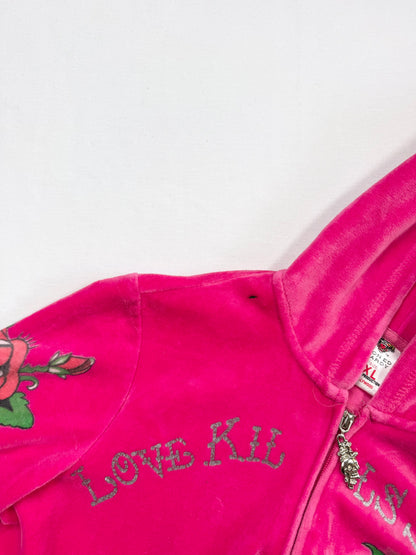Pink Velour Ed Hardy Tracksuit ♡ M/L
