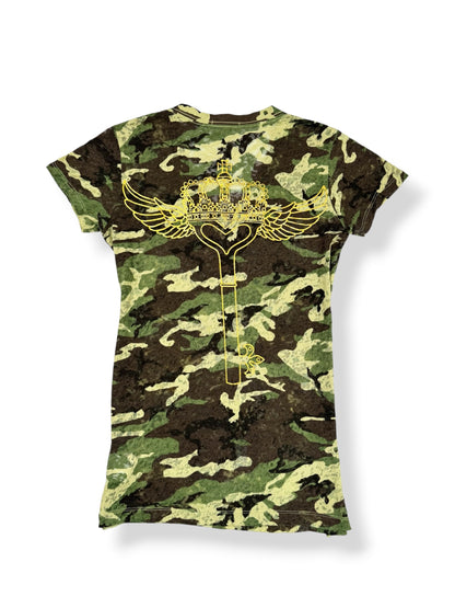 Camo Wing & Key Print Tee ♡ S