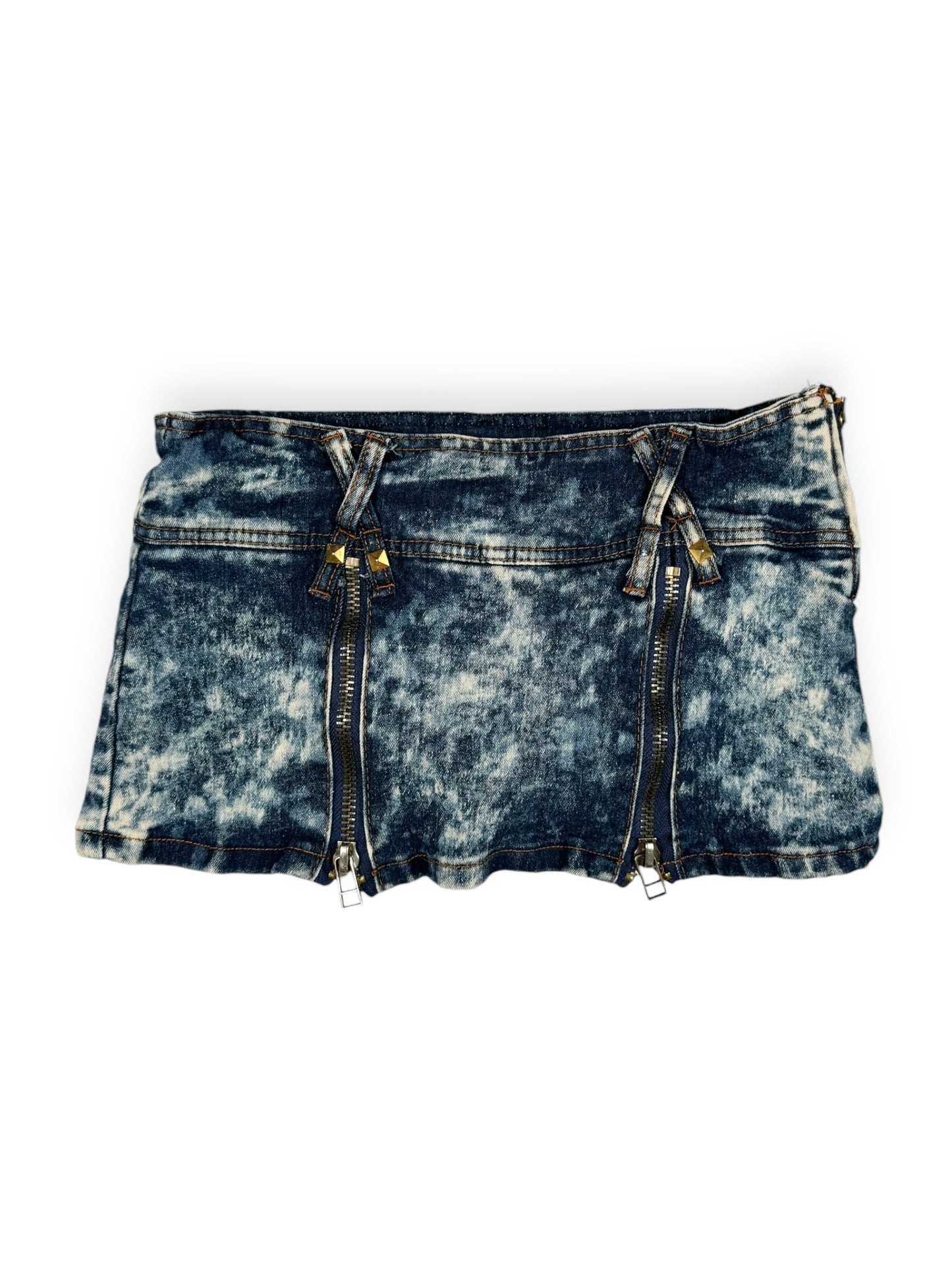 Acid Wash Denim Micro Skirt