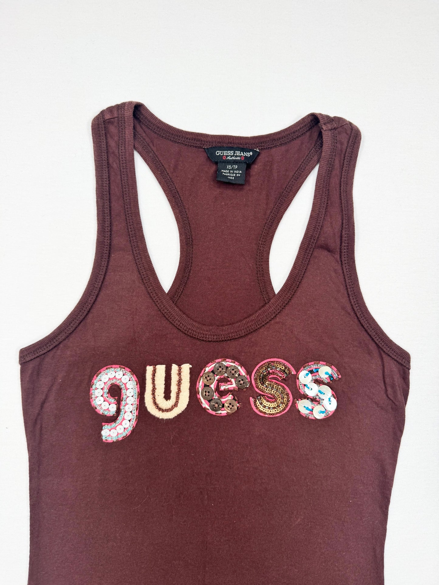 Guess Button Tank ♡ XS