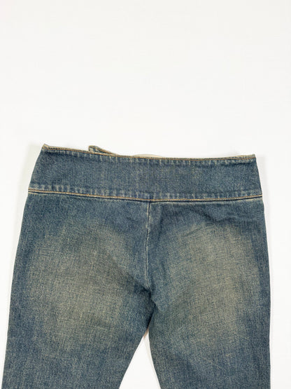 Buckle Flared Jeans
