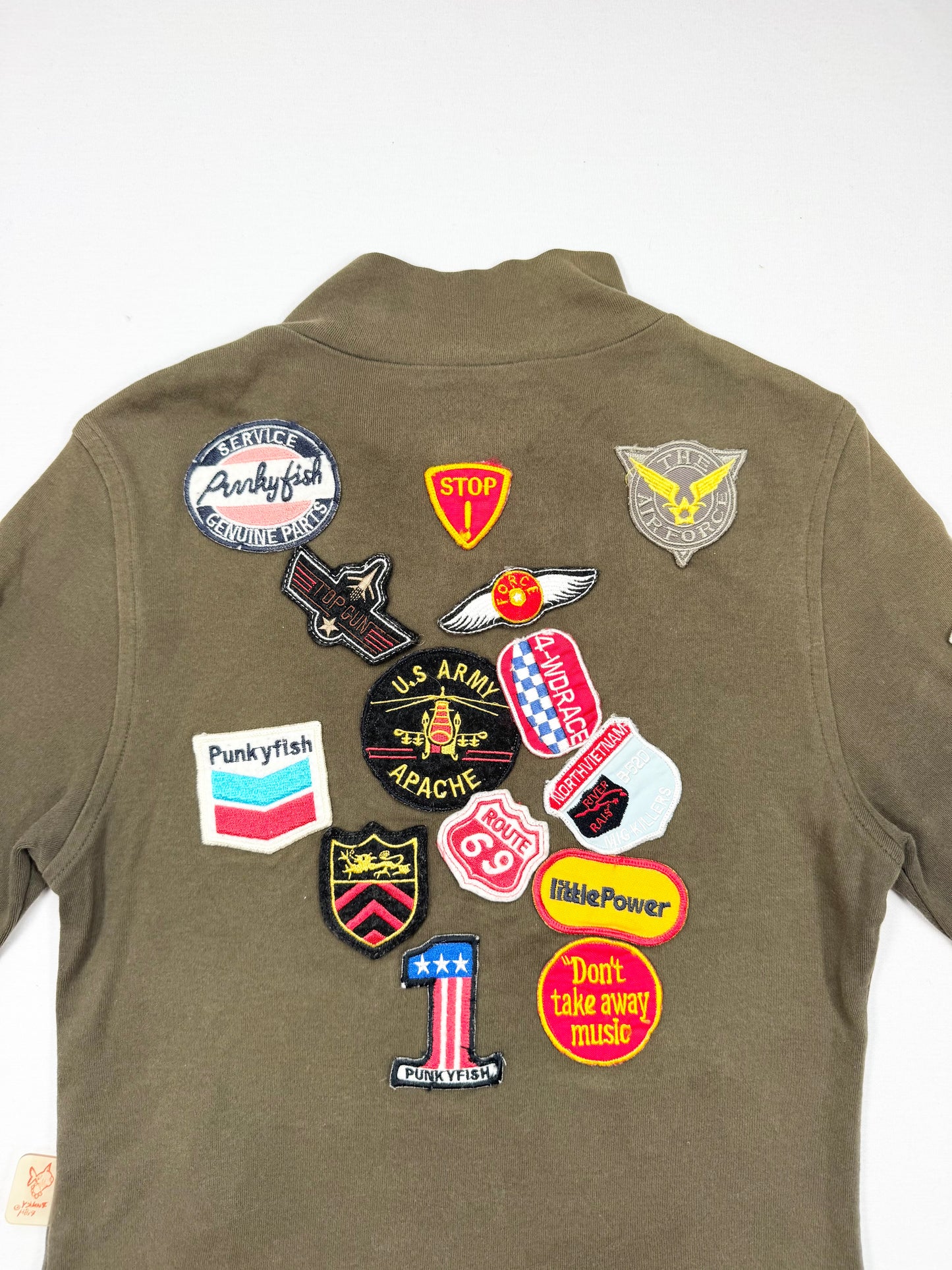 Punky Fish Patch Khaki Zip Up ♡ S
