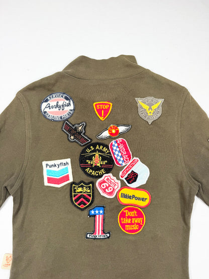 Punky Fish Patch Khaki Zip Up ♡ S