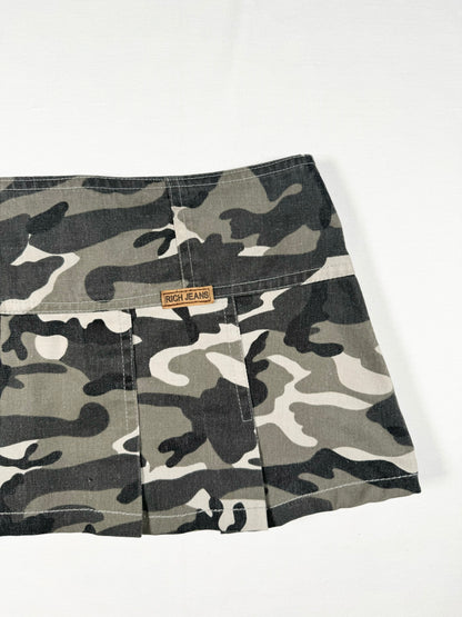 Camo Pleated Micro Skirt