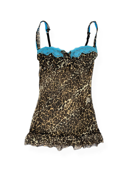 Leopard Blue Lace Cami ♡ Size S
