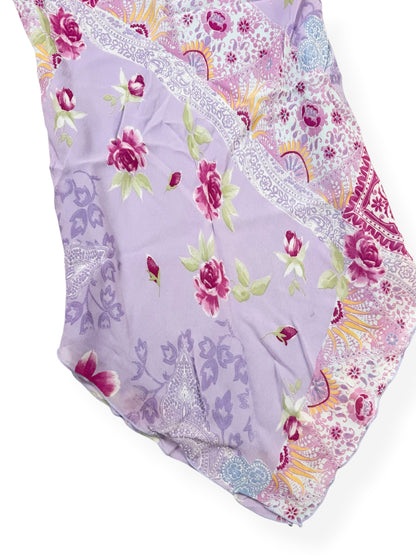 New Look Purple Paisley Handkerchief Hem Midi Skirt ♡ XL