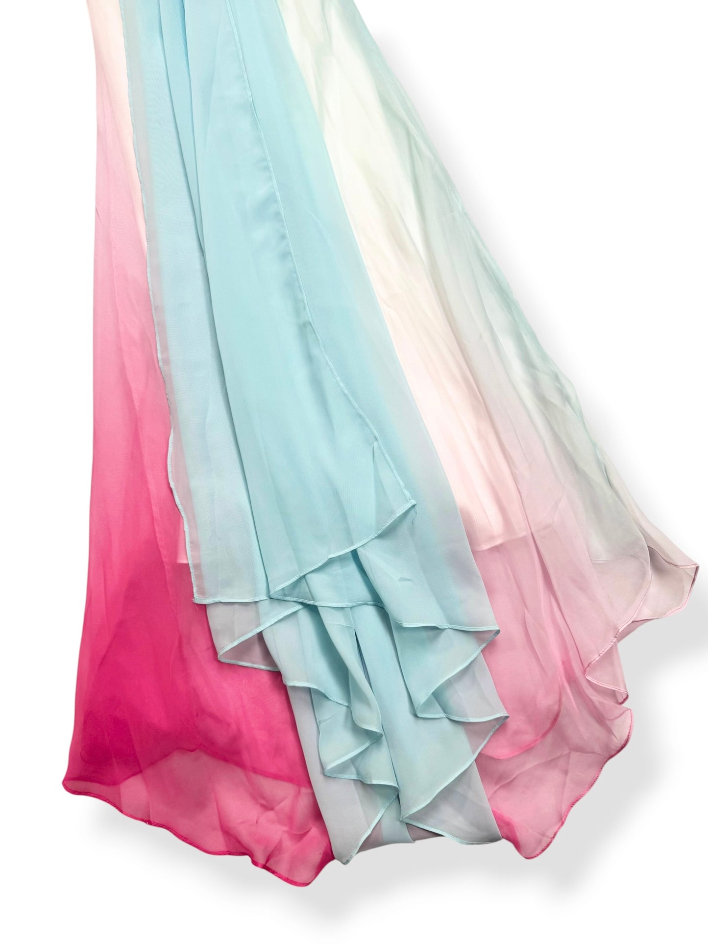 Butterfly Blue & Pink Ombré Silk Maxi Dress ♡ XXS/XS