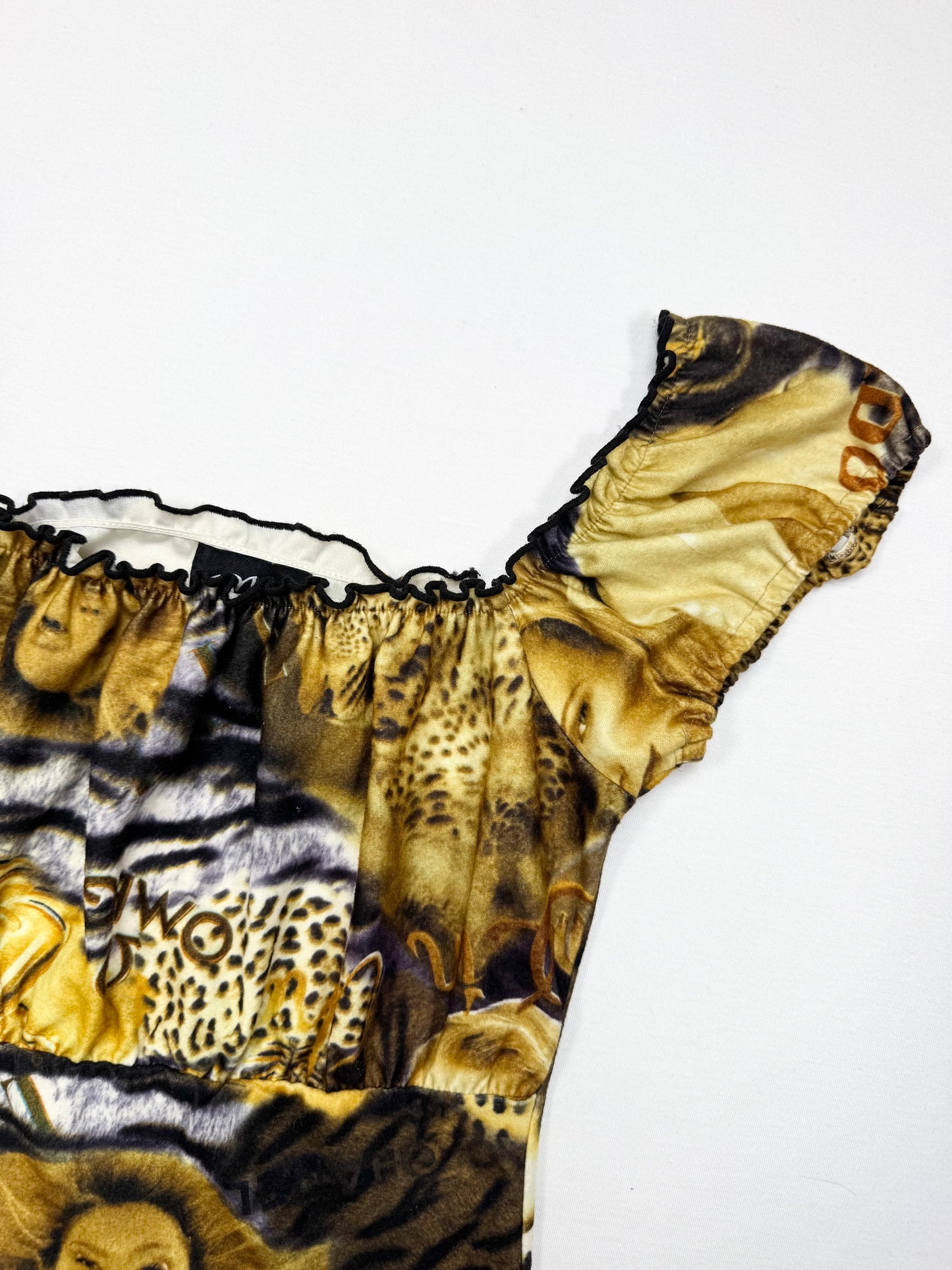 Animal Magazine Print Milkmaid Top ♡ S
