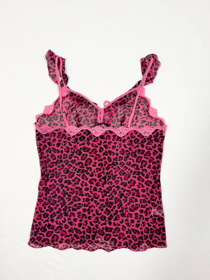 Pink Leopard Mesh Cami