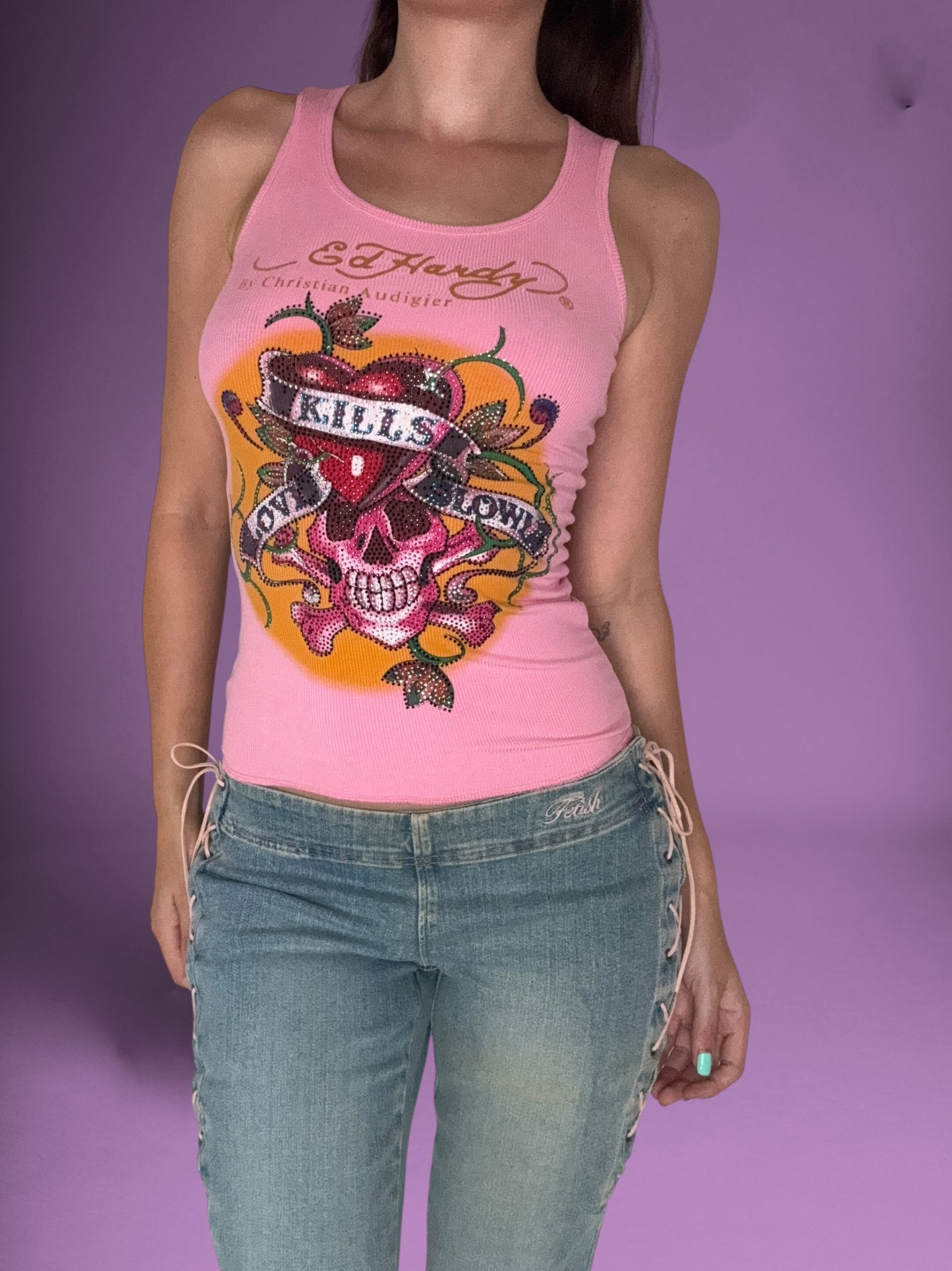 Pink Ed Hardy Tank ♡ M