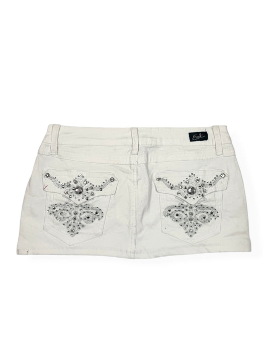 White Diamante Mini Skirt ♡ M