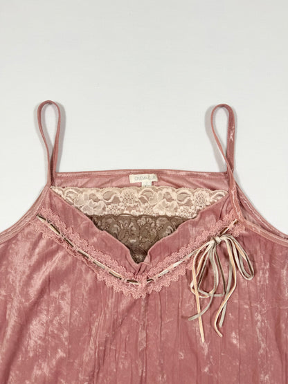 Pink Velvet Lace Cami