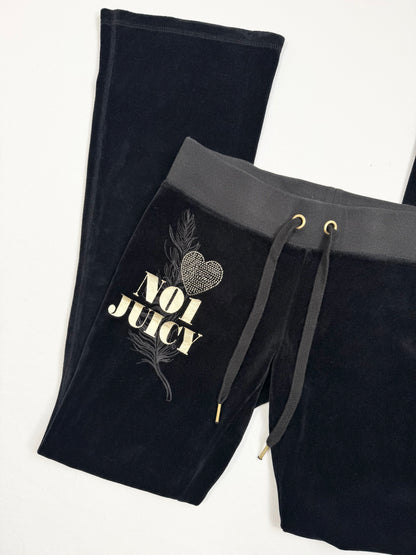 Juicy Couture Black Velour Frilled Tracksuit ♡ XS/M