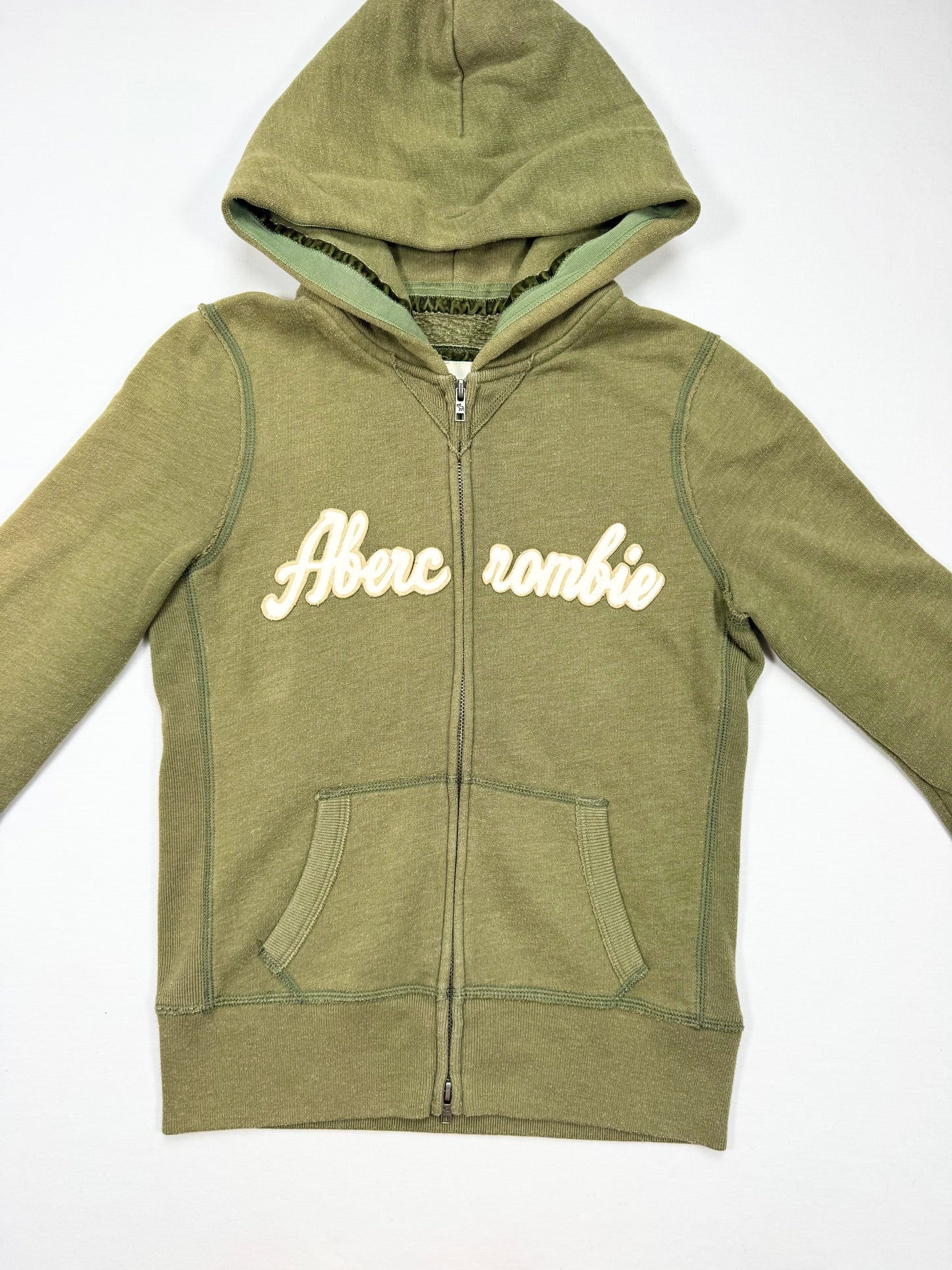 Abercrombie Khaki Zip Up Hoodie ♡ M