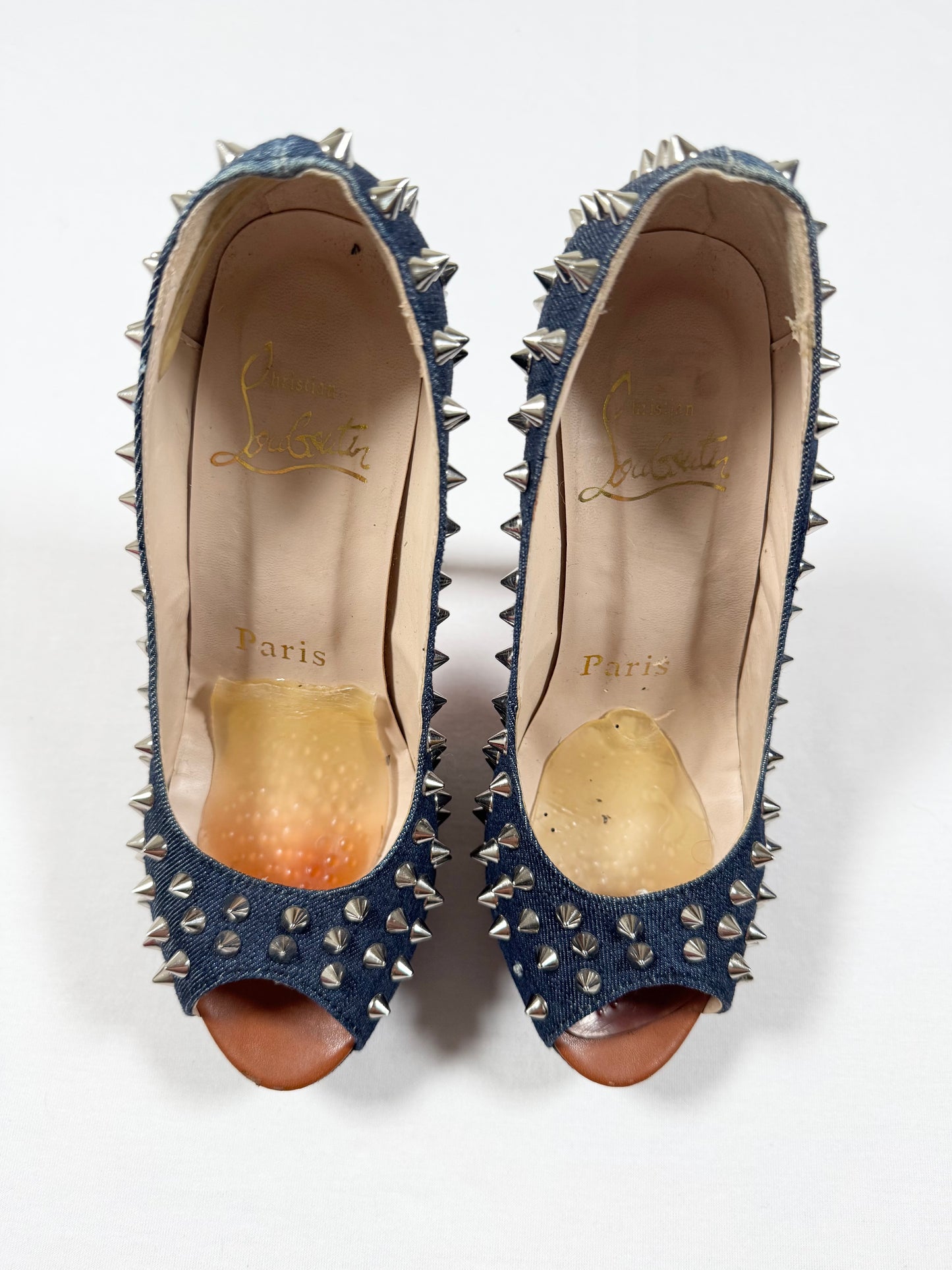 LV Replica Denim Studded Heels ♡ Size 36