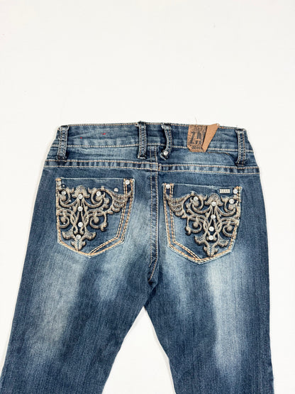 Embroidered Flared Jeans ♡ Size XS