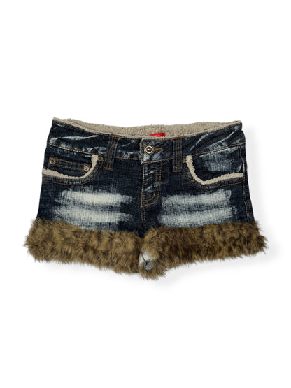 Leopard Fur Trim Shorts ♡ Size S