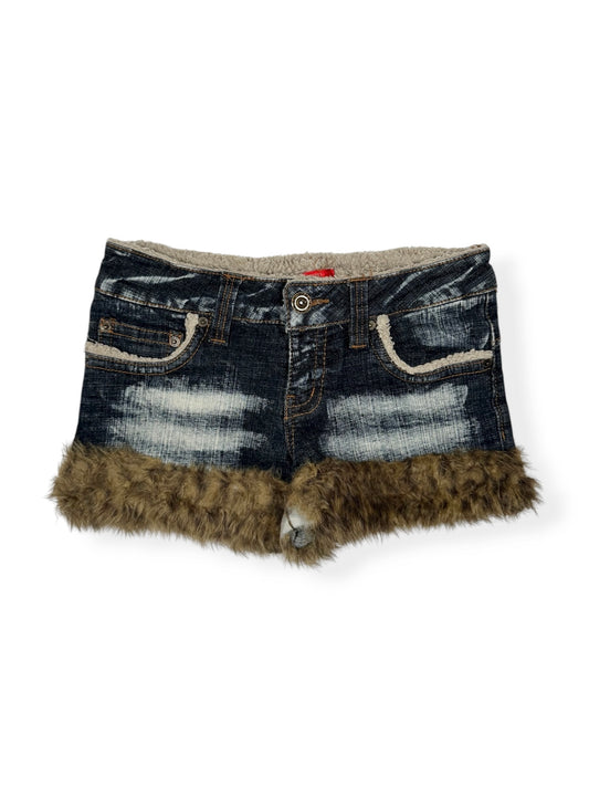 Leopard Fur Trim Shorts ♡ Size S